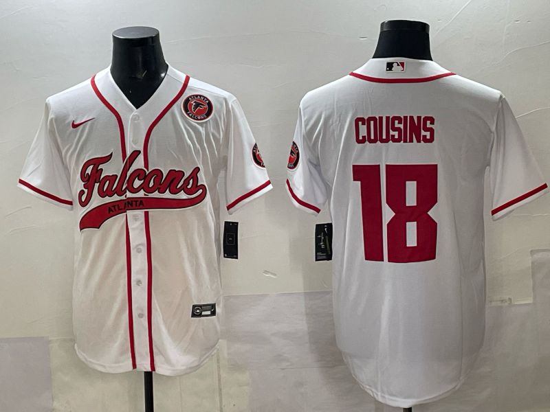 Men 2025 Nike Atlanta Falcons #18 Cousins white Joint Name Limited NFL Jersey style 06